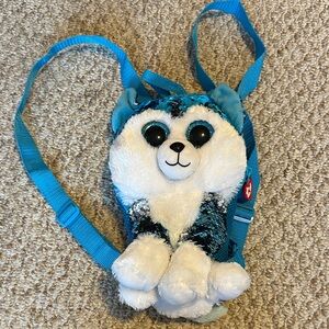 Ty Blue and White Husky Pet Carrier